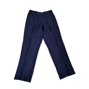 Aquascutum Of‎ London Dress Pants Men Sz 36 Blue Made In USA Straight Leg Preppy